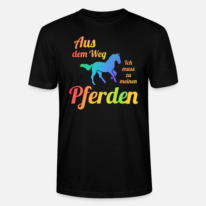 Pferd Reiten Pferdehalter Geschenk - Stanley/Stella Unisex Bio-T-Shirt CRAFTER - Schwarz
