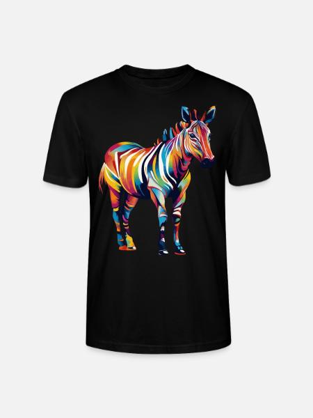 Buntes Okapi Farbkleckse Farbspritzer - Stanley/Stella Unisex Bio-T-Shirt CRAFTER - Schwarz