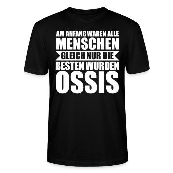 Ossi DDR Osten Geschenk - Stanley/Stella Unisex Bio-T-Shirt CRAFTER - Schwarz - Vorne - Alina (178cm) & Michal (187cm)