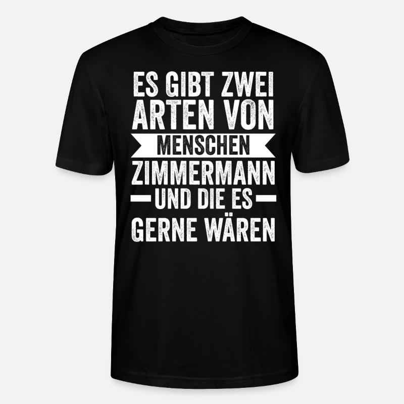 Zimmermann Beruf Tischler Geschenk - Stanley/Stella Unisex Bio-T-Shirt CRAFTER - Schwarz