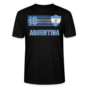 Argentine - T-shirt bio CRAFTER Stanley Stella Unisexe - noir - Devant - Alina (178cm) & Michal (187cm)