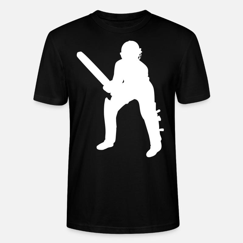 Cricket Schlagmann Batter - Stanley/Stella Unisex Bio-T-Shirt CRAFTER - Schwarz