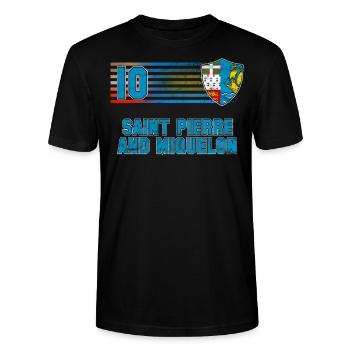 Saint Pierre et Miquelon - T-shirt bio CRAFTER Stanley Stella Unisexe - noir - Devant - Alina (178cm) & Michal (187cm)