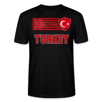 Türkei - Stanley/Stella Unisex Bio-T-Shirt CRAFTER - Schwarz - Vorne - Alina (178cm) & Michal (187cm)