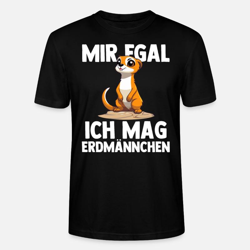 Erdmännchen Tier Säugetier Geschenk - Stanley/Stella Unisex Bio-T-Shirt CRAFTER - Schwarz
