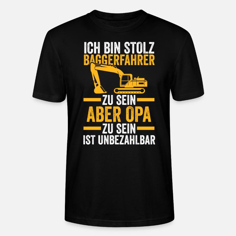 Bagger Opa Baggerführer Geschenk - Stanley/Stella Unisex Bio-T-Shirt CRAFTER - Schwarz