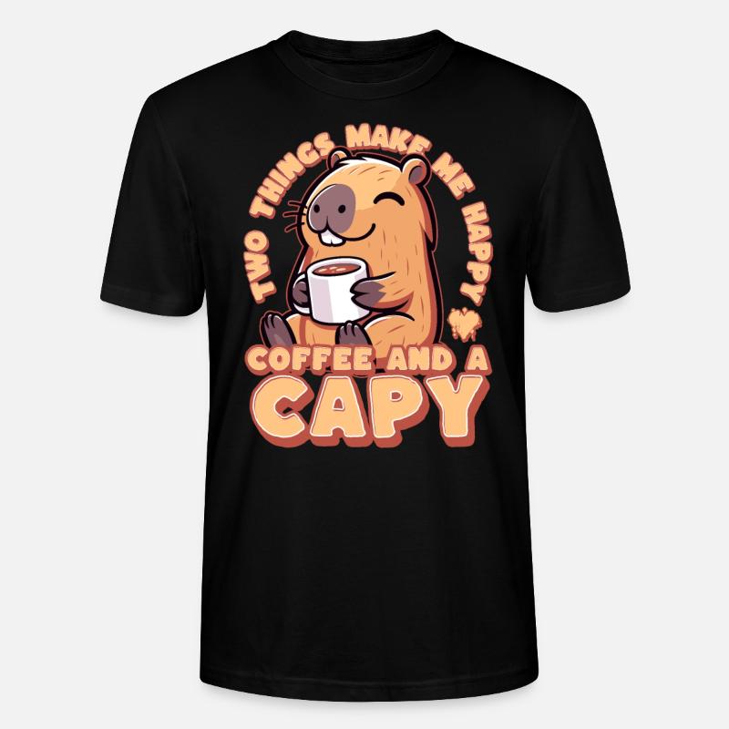 Kaffee Capybara - Coffeebara - Capyrista - Capycin - Stanley/Stella Unisex Bio-T-Shirt CRAFTER - Schwarz