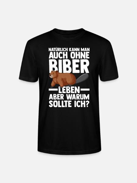 Biber Tier Biber Damm Geschenk - Stanley/Stella Unisex Bio-T-Shirt CRAFTER - Schwarz