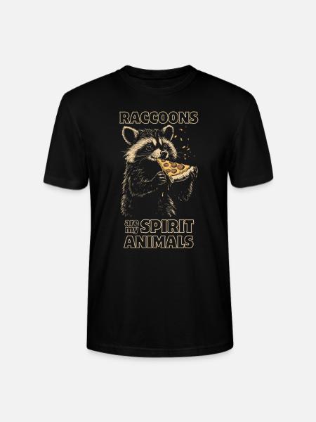 Waschbär isst Pizza - Stanley/Stella Unisex Bio-T-Shirt CRAFTER - Schwarz