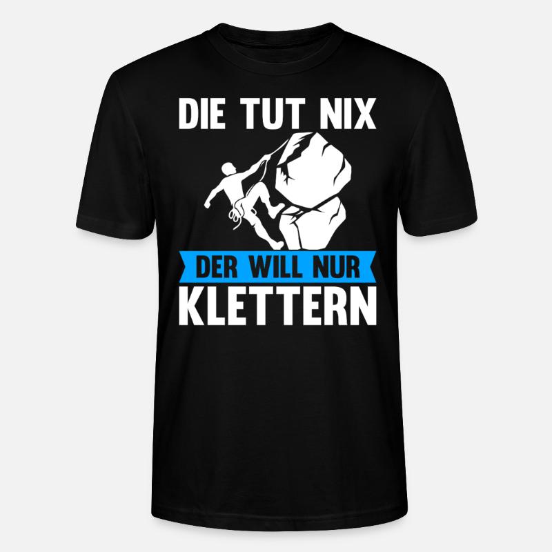 Berge Klettern Kletter Geschenk - Stanley/Stella Unisex Bio-T-Shirt CRAFTER - Schwarz