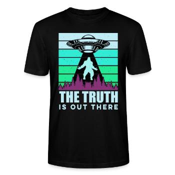 UFO-Bigfoot Yeti Sasquatch - Stanley/Stella Unisex Bio-T-Shirt CRAFTER - Schwarz - Vorne - Alina (178cm) & Michal (187cm)