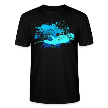 Diver - Stanley/Stella CRAFTER Unisex Organic T-Shirt - black - Front - Alina (178cm) & Michal (187cm)