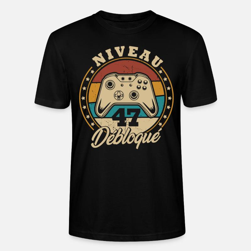 Niveau 47 débloque - T-shirt bio CRAFTER Stanley Stella Unisexe - noir