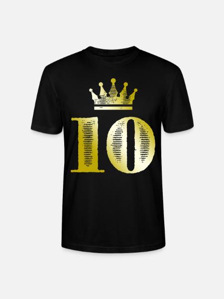 10 Number Crown Gold - Stanley/Stella CRAFTER Unisex Organic T-Shirt - black