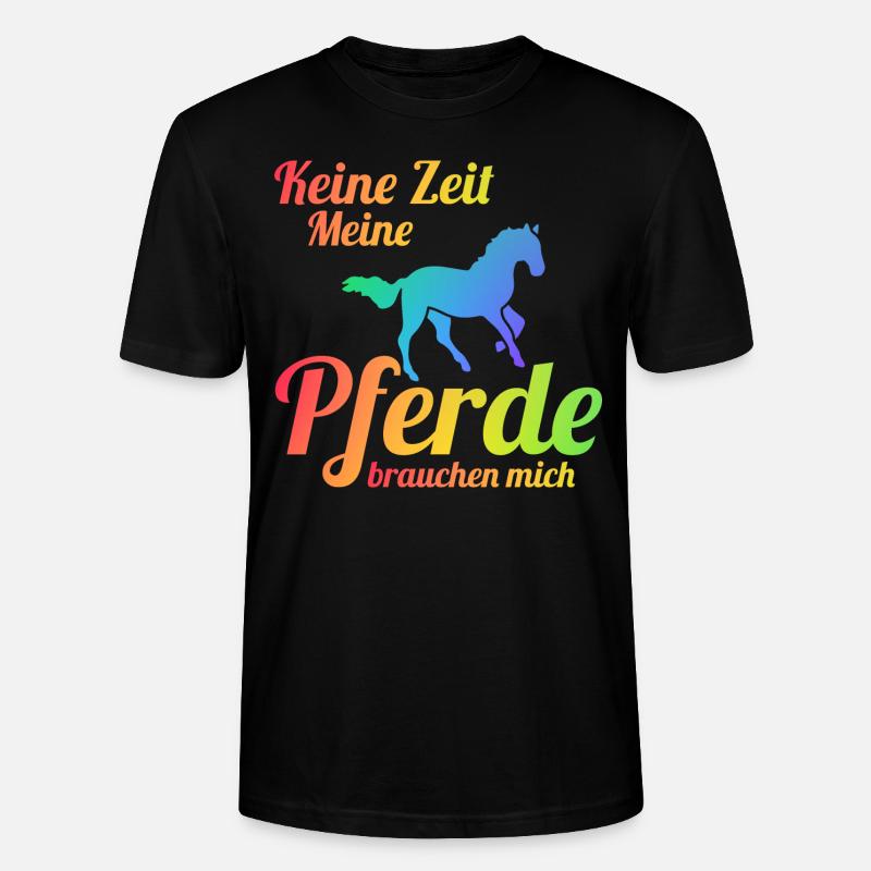 Pferd Reiten Pferdehalter Geschenk - Stanley/Stella Unisex Bio-T-Shirt CRAFTER - Schwarz