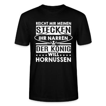 Reicht mir meinen Stecken Hornussen - Stanley/Stella Unisex Bio-T-Shirt CRAFTER - Schwarz - Vorne - Alina (178cm) & Michal (187cm)