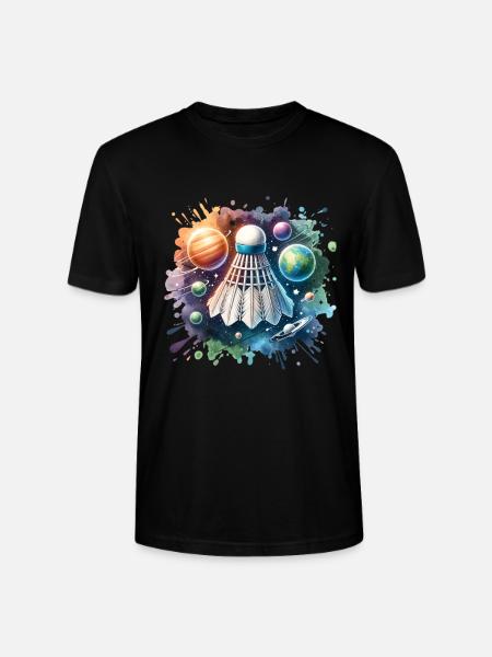 Cooles Badminton Federball Design - Stanley/Stella Unisex Bio-T-Shirt CRAFTER - Schwarz