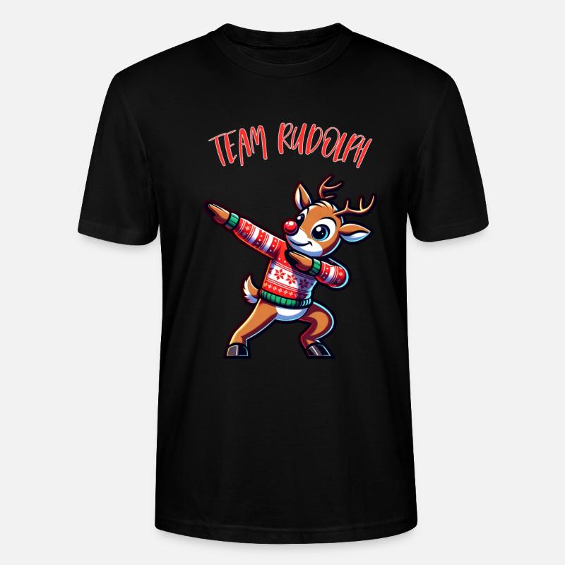 Joyeux Noël Équipe Rudolph Fun - T-shirt bio CRAFTER Stanley Stella Unisexe - noir