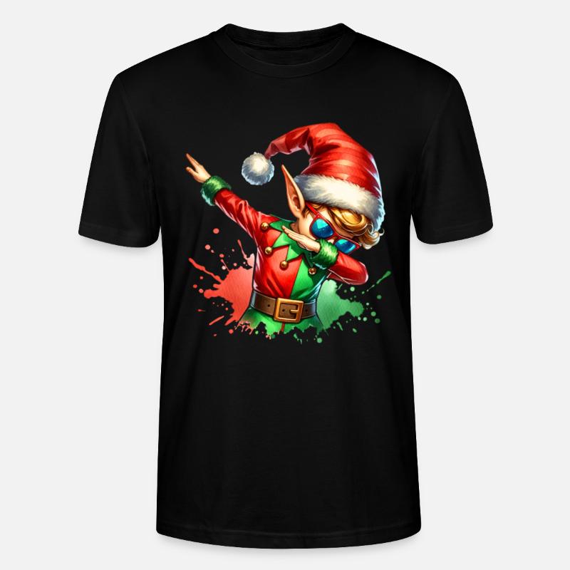 Noël approche Joyeux Noël Elfe - T-shirt bio CRAFTER Stanley Stella Unisexe - noir