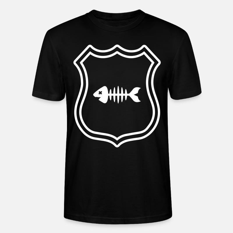 Fisch Wappen Knochen Gräte - Stanley/Stella Unisex Bio-T-Shirt CRAFTER - Schwarz