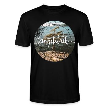 Einzelstück - Stanley/Stella Unisex Bio-T-Shirt CRAFTER - Schwarz - Vorne - Alina (178cm) & Michal (187cm)