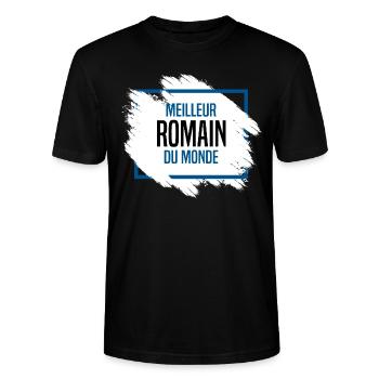 Romain - T-shirt bio CRAFTER Stanley Stella Unisexe - noir - Devant - Alina (178cm) & Michal (187cm)