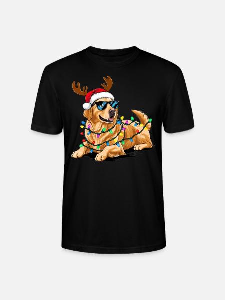Golden Retriever Weihnachten - Stanley/Stella Unisex Bio-T-Shirt CRAFTER - Schwarz