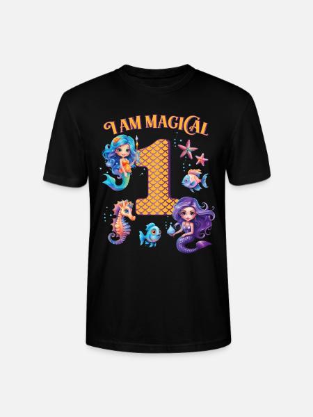 Mermaid Anniversaire 1 an - T-shirt bio CRAFTER Stanley Stella Unisexe - noir