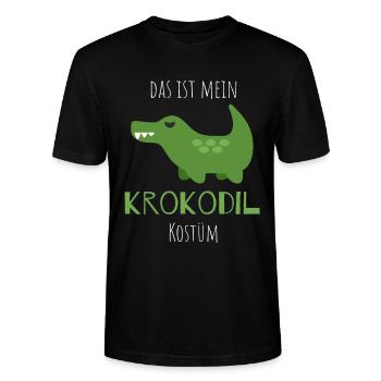 Anti-Fasching Anti-Karneval Kostüm Krokodil - Stanley/Stella Unisex Bio-T-Shirt CRAFTER - Schwarz - Vorne - Alina (178cm) & Michal (187cm)