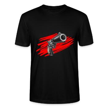 pistolet - T-shirt bio CRAFTER Stanley Stella Unisexe - noir - Devant - Alina (178cm) & Michal (187cm)