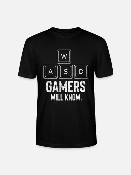WASD Gamers Will Know - Stanley/Stella CRAFTER Unisex Organic T-Shirt - black
