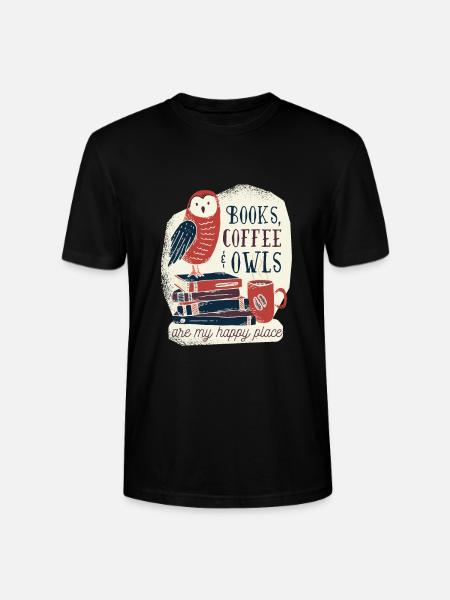 Bücher Kaffee und Eulen - Stanley/Stella Unisex Bio-T-Shirt CRAFTER - Schwarz