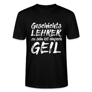 Geschichte Lehrer Geschichtslehrer Geschenkidee - Stanley/Stella Unisex Bio-T-Shirt CRAFTER - Schwarz - Vorne - Alina (178cm) & Michal (187cm)