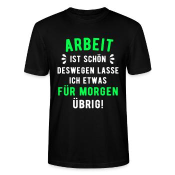 Arbeit Spruch - Stanley/Stella Unisex Bio-T-Shirt CRAFTER - Schwarz - Vorne - Alina (178cm) & Michal (187cm)