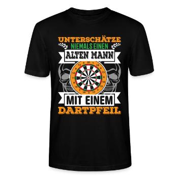 Darts Lustig Dart Dartboard Dartspieler Spruch - Stanley/Stella Unisex Bio-T-Shirt CRAFTER - Schwarz - Vorne - Alina (178cm) & Michal (187cm)
