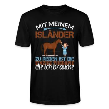Islandpferd Isländer Island-Pferd Reiten Tölt - Stanley/Stella Unisex Bio-T-Shirt CRAFTER - Schwarz - Vorne - Alina (178cm) & Michal (187cm)