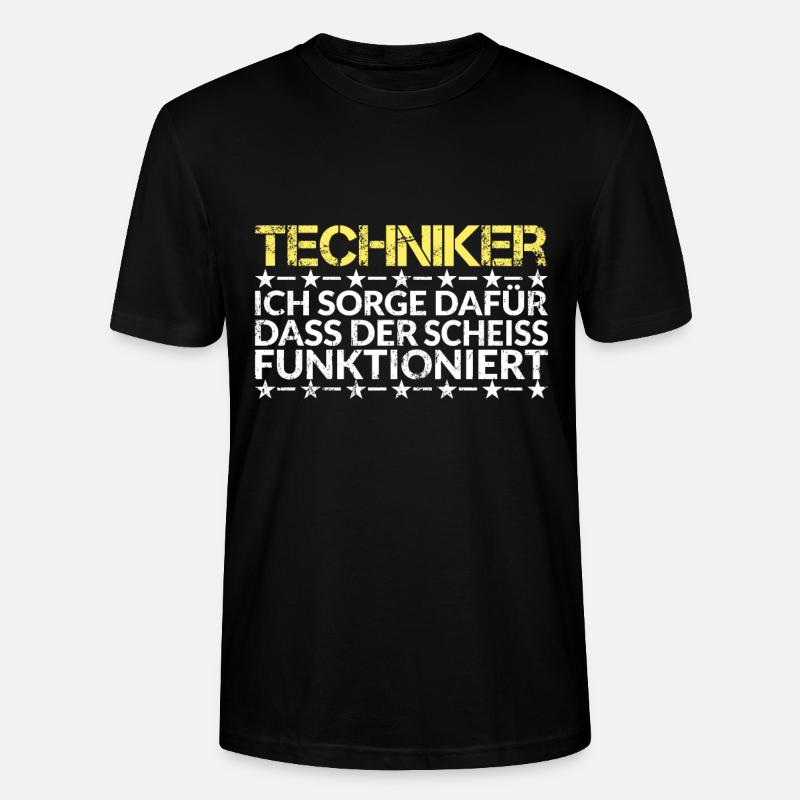 Techniker Technik Handwerker Handwerk Geschenkidee - Stanley/Stella Unisex Bio-T-Shirt CRAFTER - Schwarz