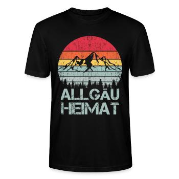 Allgäu Alpen Allgäuer Geschenkidee Spruch - Stanley/Stella Unisex Bio-T-Shirt CRAFTER - Schwarz - Vorne - Alina (178cm) & Michal (187cm)