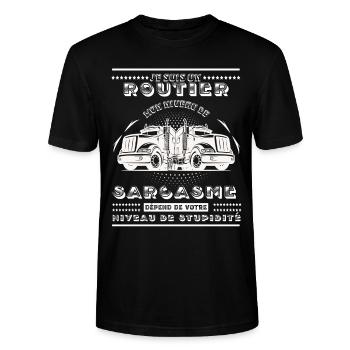Les meilleurs cadeaux pour les chauffeurs routiers - T-shirt bio CRAFTER Stanley Stella Unisexe - noir - Devant - Alina (178cm) & Michal (187cm)