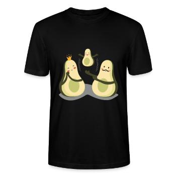 Avocado Mutter Vater Kind Baby Lustig - Stanley/Stella Unisex Bio-T-Shirt CRAFTER - Schwarz - Vorne - Alina (178cm) & Michal (187cm)