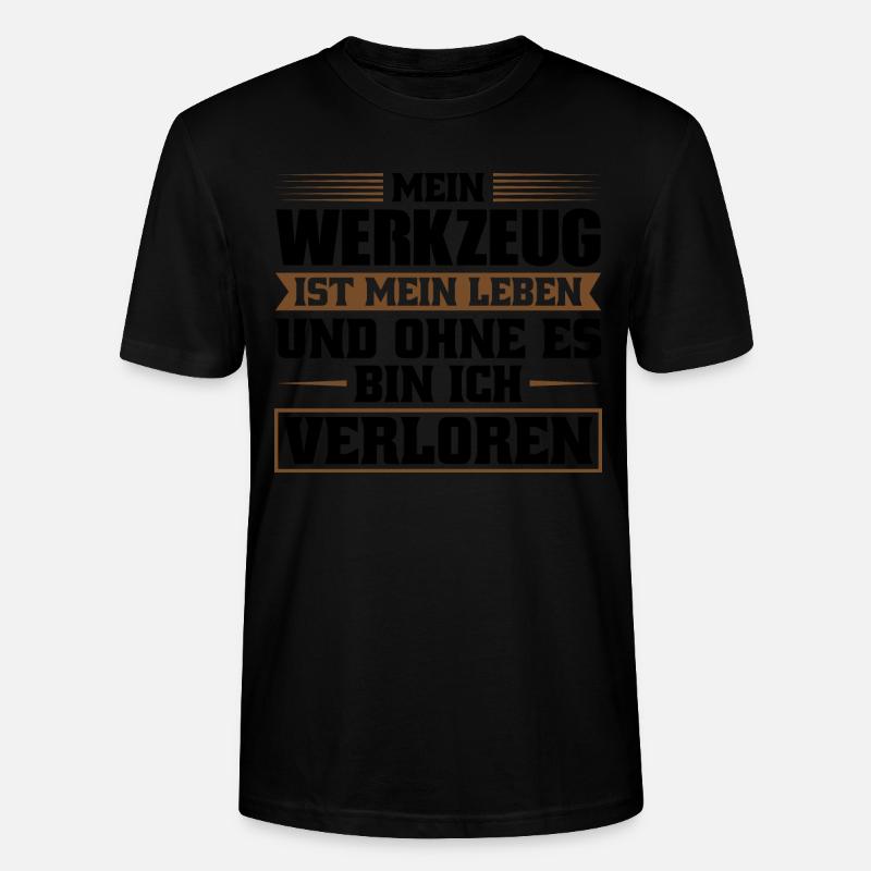 Handwerker Beruf Werkzeug Geschenk - Stanley/Stella Unisex Bio-T-Shirt CRAFTER - Schwarz
