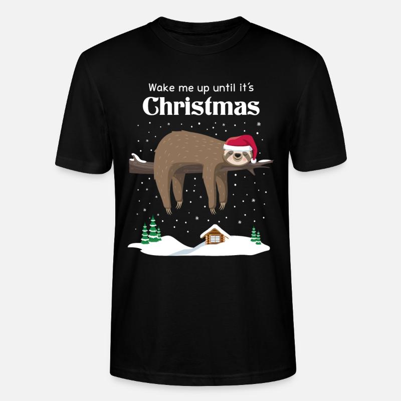 Faultier Weihnachten - Stanley/Stella Unisex Bio-T-Shirt CRAFTER - Schwarz