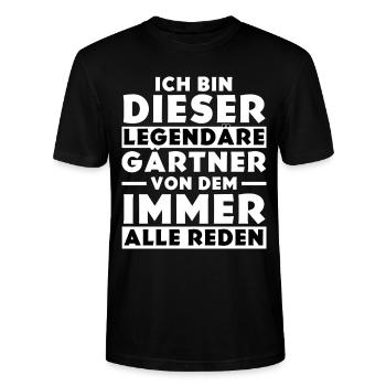 Ich bin dieser legendäre Gärtner - Stanley/Stella Unisex Bio-T-Shirt CRAFTER - Schwarz - Vorne - Alina (178cm) & Michal (187cm)
