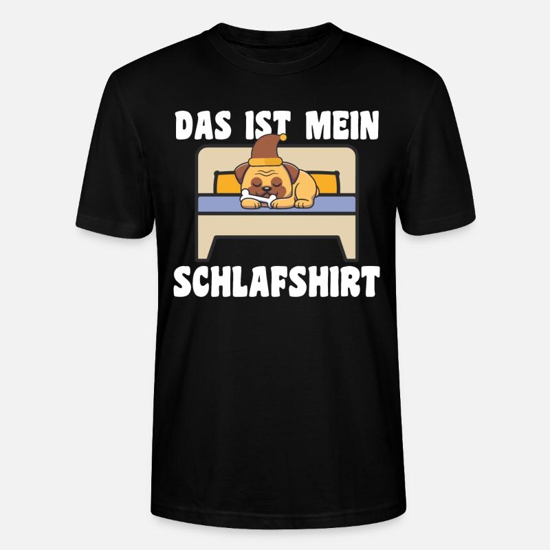 Schlafanzug Mops Pyjama Geschenk - Stanley/Stella Unisex Bio-T-Shirt CRAFTER - Schwarz