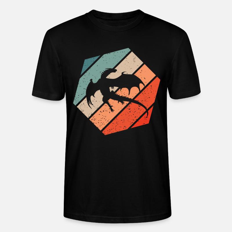 Drache Retro Style Vintage - Stanley/Stella Unisex Bio-T-Shirt CRAFTER - Schwarz