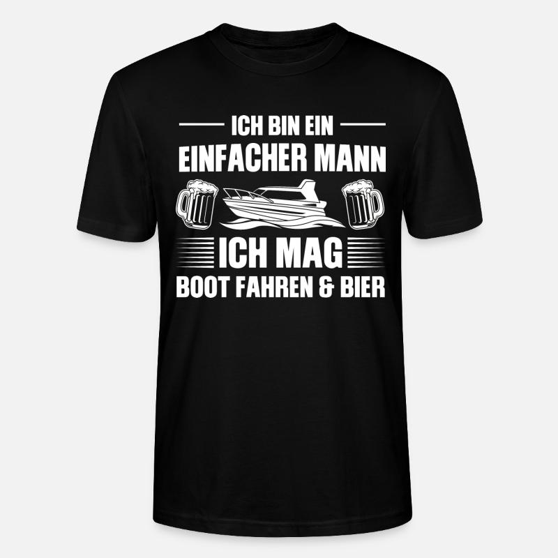 Boot Segeln Bootfahrer Geschenk - Stanley/Stella Unisex Bio-T-Shirt CRAFTER - Schwarz
