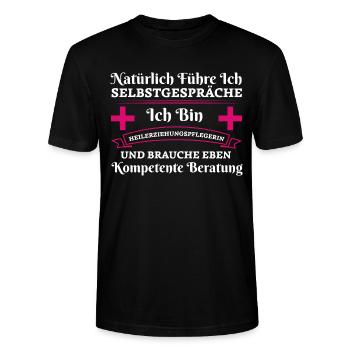Heilerziehungspflegerin Beruf Heilerziehungspflege - Stanley/Stella Unisex Bio-T-Shirt CRAFTER - Schwarz - Vorne - Alina (178cm) & Michal (187cm)