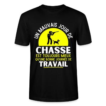 chasse, chasseur, fan de chasse - T-shirt bio CRAFTER Stanley Stella Unisexe - noir - Devant - Alina (178cm) & Michal (187cm)