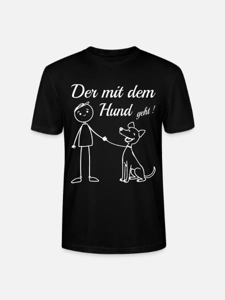 Who goes with the dog! - Stanley/Stella CRAFTER Unisex Organic T-Shirt - black