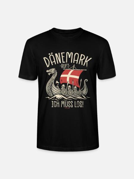 Dänemark ruft ich muss los Spruch - Stanley/Stella Unisex Bio-T-Shirt CRAFTER - Schwarz